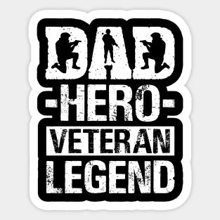 Vintage Dad Hero Veteran Legend  | Patriotic Father's Day Gift Sticker